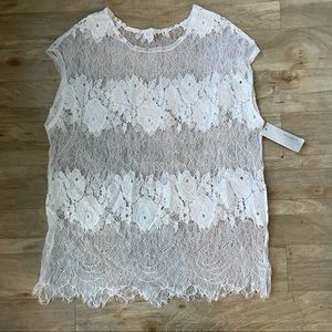 Modern movement sheer lace top